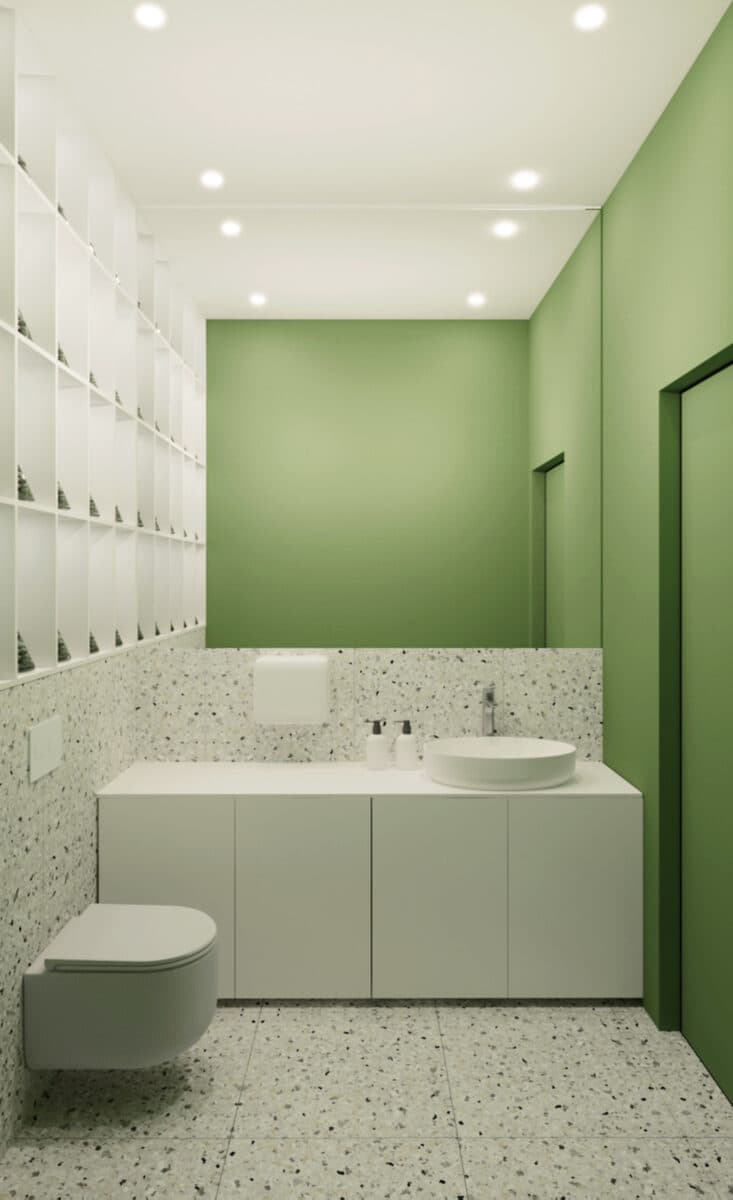 OG Lab — туалетная комната в стиле бренда