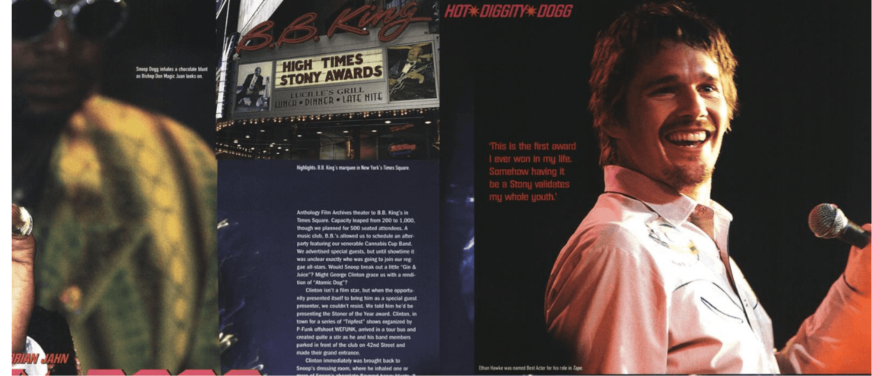 เอธาน ฮอว์ค ระลึกถึงรางวัล High Times เป็นจุดเปลี่ยนในอาชีพ