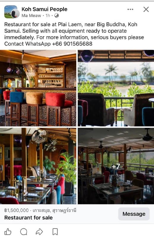 El Toro Tapas Bar ขายได้อย่างรวดเร็วในตลาดร้านอาหารเกาะสมุย