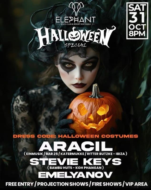Halloween Night with Live Music and Fire Shows at Elephant Beach Club