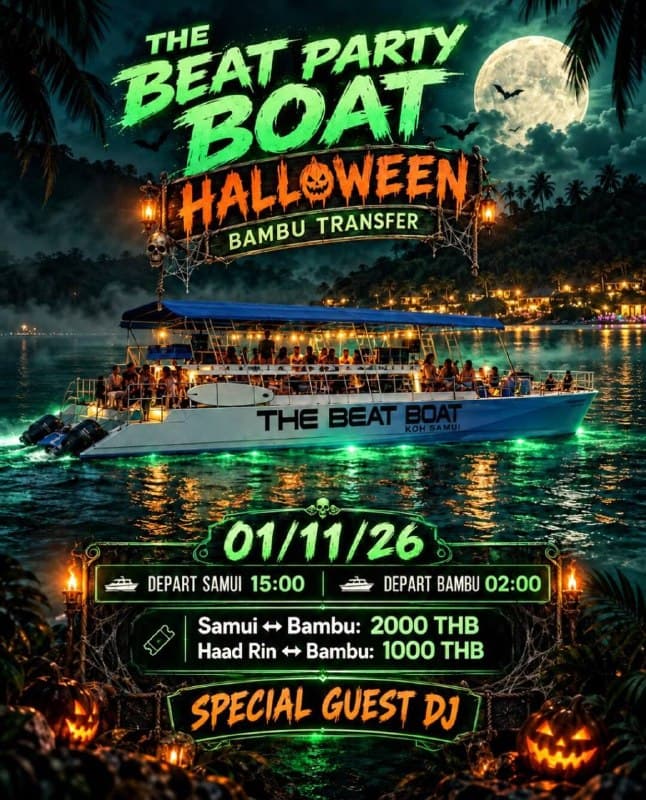 Halloween Beat Party Boat Cruise Between Samui and Bambu