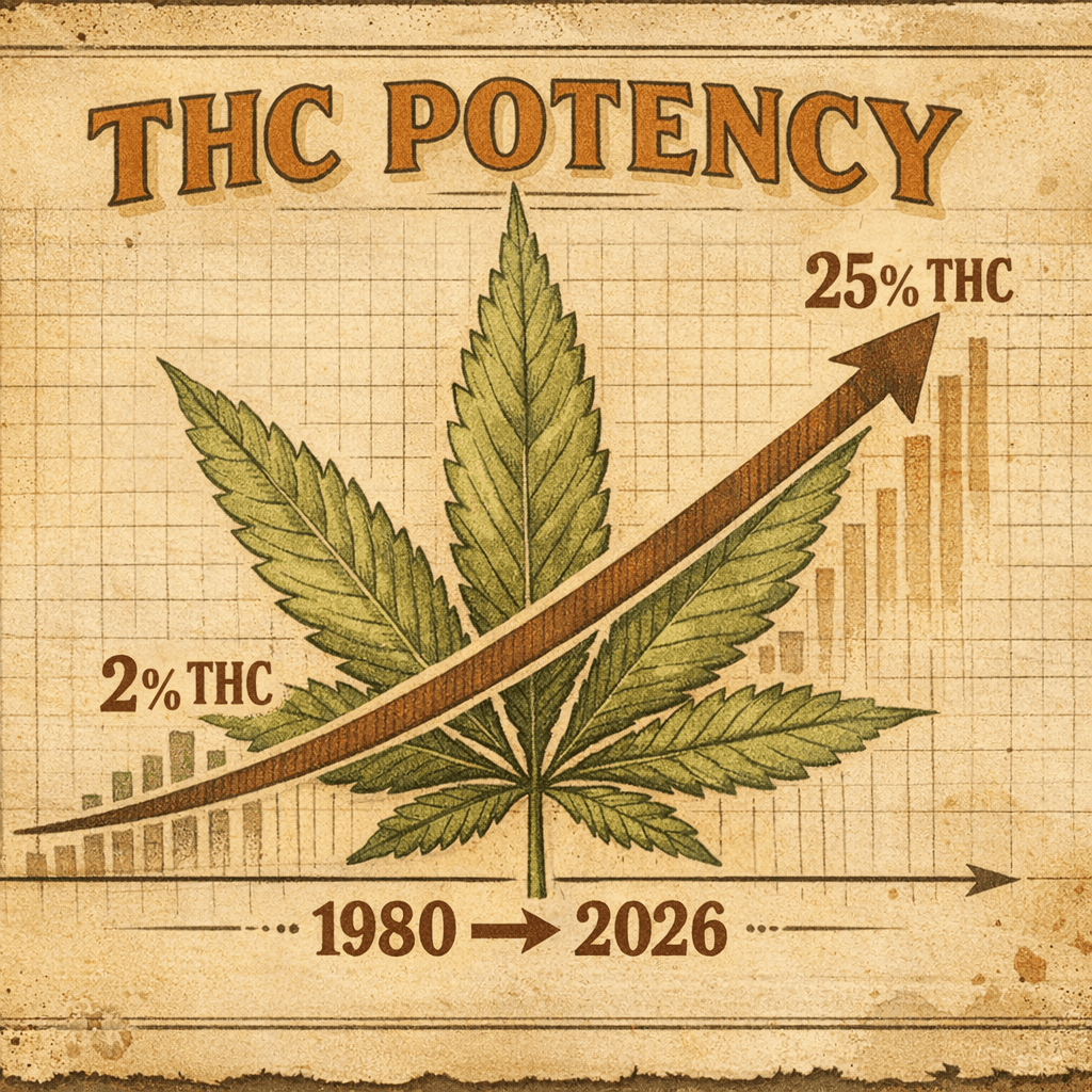 THC Growth in Marijuana: From 2% to 25% in 45 Years