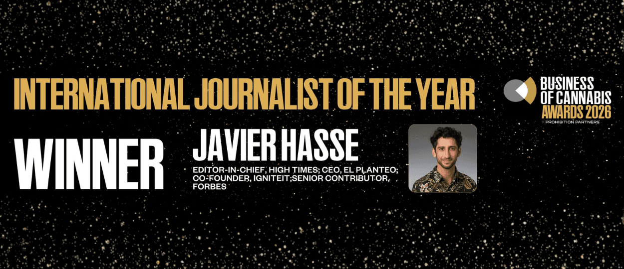 Javier Hasse Wins International Journalist of the Year at London Cannabis Awards