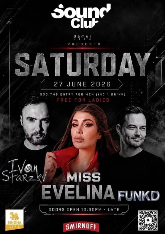 Saturday Night Dance Party at Sound Club Samui with Live DJs