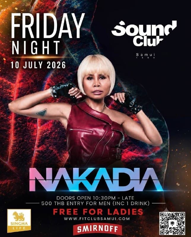 Nakadia Spins Underground Techno at Sound Club Samui on July 10