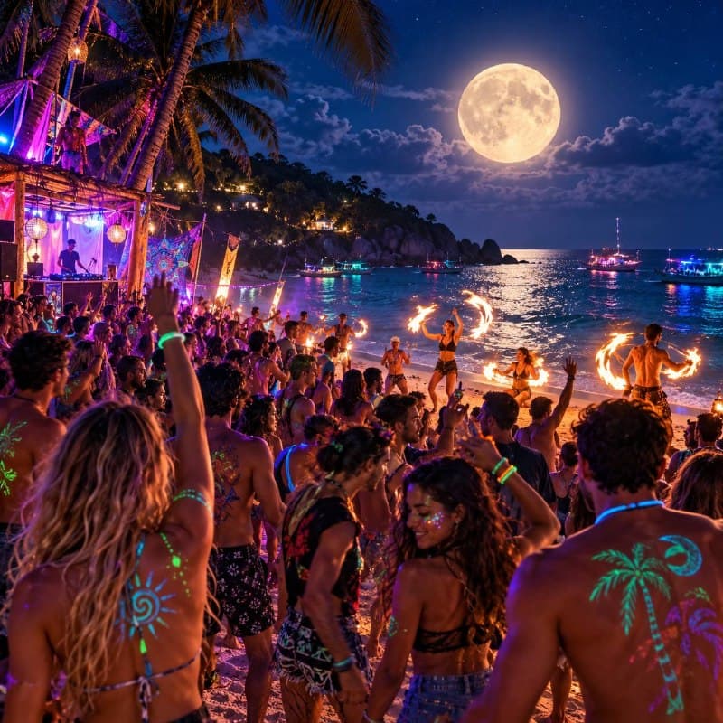 Full Moon Party Returns to Koh Phangan on September 26 with Music and Fire Shows