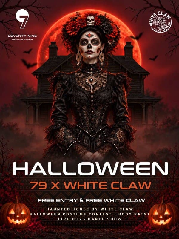 Halloween Party with White Claw at 79 Beach Club on Samui